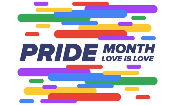 Mois Fierté Lgbt Juin Lesbienne Gay Bisexuel Transgenre Célébré Annuellement — Image vectorielle