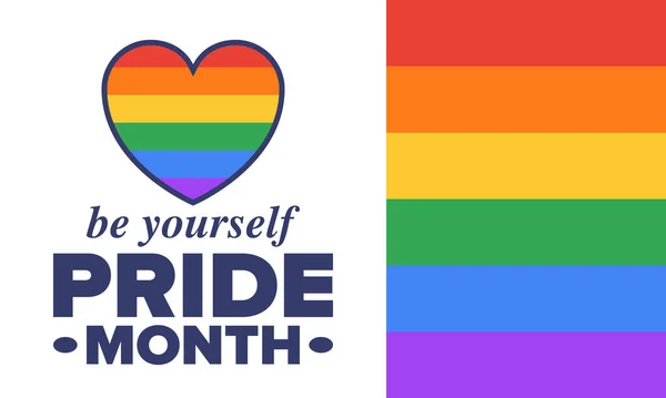 Lgbt Pride Month June Lesbian Gay Bisexual Transgender Celebrated Annual — Stock Vector