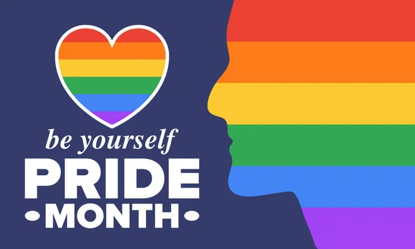 Lgbt Pride Month Juni Lesben Schwul Bisexuell Transgender Jährlich Gefeiert — Stockvektor