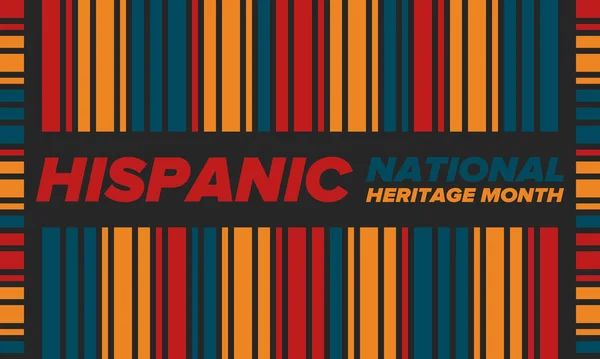 Eylül Ekim Aylarında Ulusal Spanyol Mirası Ayı Spanyol Latin Amerika — Stok Vektör