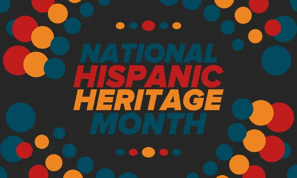 Mês Patrimônio Hispânico Nacional Setembro Outubro Cultura Hispânica Latino Americana — Vetor de Stock
