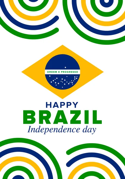 День Независимости Бразилии Национальным Праздником День Свободы Праздновать Ежегодные Сентября — стоковый вектор