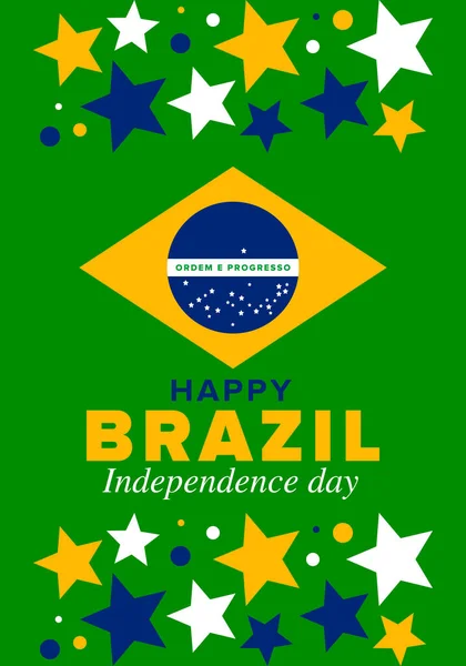 Brazílie Den Nezávislosti Šťastný Národní Svátek Den Svobody Oslavujte Každý — Stockový vektor