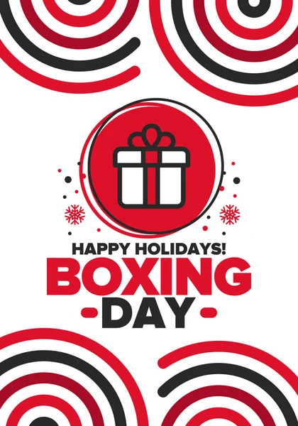 Boxing Day Day Christmas Day Gifts Given Holiday Associated Shopping — Stock Vector