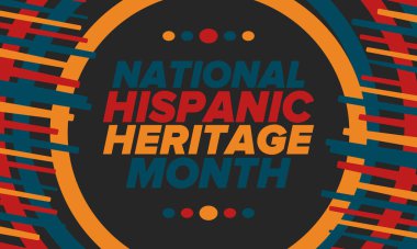 Eylül ve Ekim aylarında Ulusal İspanyol Mirası Ayı. İspanyol ve Latin Amerika kültürü. Birleşik Devletler 'de yıllık kutlama. Poster, kart, afiş ve geçmiş. Vektör illüstrasyonu