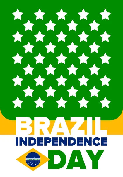 Jour Indépendance Brésil Joyeuse Fête Nationale Journée Liberté Célébrez Chaque — Image vectorielle