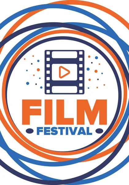 Film Festival Filmprijs Cinematografie Evenement Bioscoop Première Graphic Videoproductiestudio Filmkunst — Stockvector