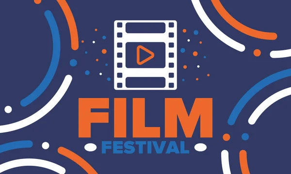 Film Festival Filmprijs Cinematografie Evenement Bioscoop Première Graphic Videoproductiestudio Filmkunst — Stockvector