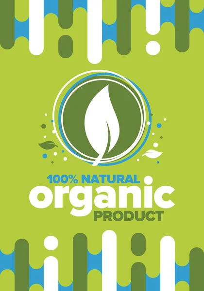 Prodotto Biologico 100 Naturale Fresco Qualità Bio Premium Alimenti Modelli — Vettoriale Stock