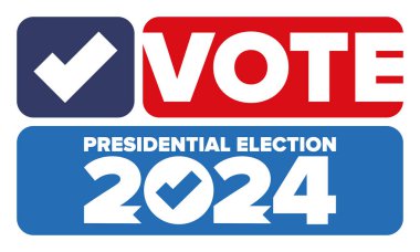 Presidential Election 2024 in United States. Vote day, November 5. US Election. Patriotic american element. Poster, card, banner and background. Vector illustration