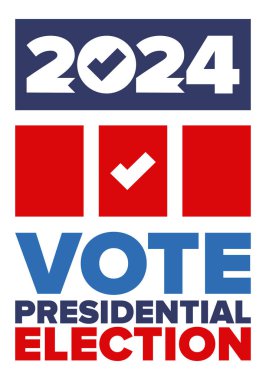 Presidential Election 2024 in United States. Vote day, November 5. US Election. Patriotic american element. Poster, card, banner and background. Vector illustration