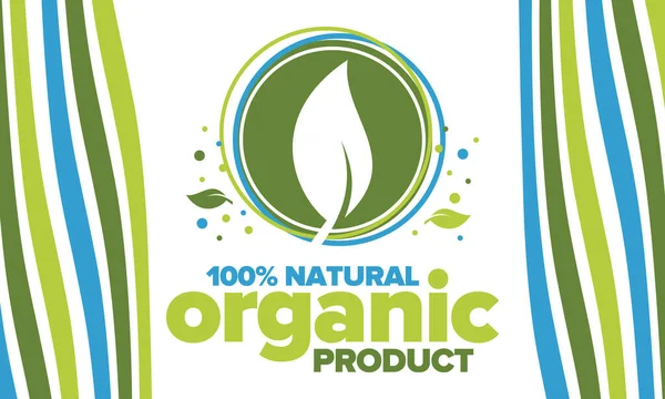 Biologisch Product 100 Natuurlijk Fris Premium Biologische Kwaliteit Voedingsmiddelen Cosmetica — Stockvector