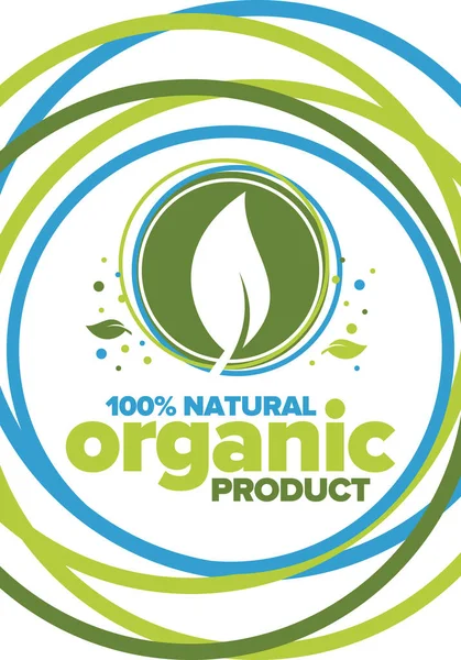 Producto Orgánico 100 Natural Fresco Calidad Bio Premium Plantilla Alimentos — Archivo Imágenes Vectoriales
