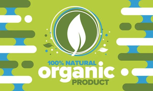 Organic Product 100 Natural Fresh Premium Bio Quality Foods Cosmetics — Stock Vector
