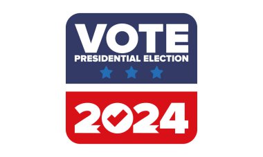 Presidential Election 2024 in United States. Vote day, November 5. US Election. Patriotic american element. Poster, card, banner and background. Vector illustration
