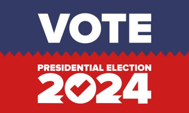Presidential Election 2024 in United States. Vote day, November 5. US Election. Patriotic american element. Poster, card, banner and background. Vector illustration