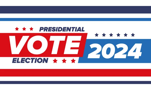 Presidential Election 2024 United States Vote Day November Election Patriotic — Stock Vector