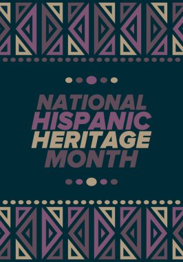 Eylül ve Ekim aylarında Ulusal İspanyol Mirası Ayı. İspanyol ve Latin Amerika kültürü. Birleşik Devletler 'de yıllık kutlama. Poster, kart, afiş ve geçmiş. Vektör illüstrasyonu