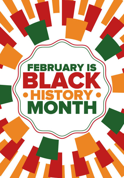 Black History Month. African American History. Celebrated annual. In February in United States and Canada. In October in Great Britain. Poster, card, banner, background. Vector illustration