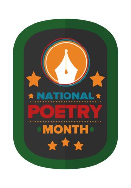 Nisan 'da Ulusal Şiir Ayı. El yazısıyla yazılmış bir poster. Amerika Birleşik Devletleri ve Kanada 'da şiir festivali. Edebi olaylar ve kutlamalar. Tebrik kartı, davet, afiş veya arkaplan