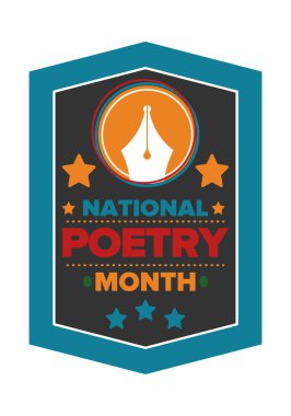 Nisan 'da Ulusal Şiir Ayı. El yazısıyla yazılmış bir poster. Amerika Birleşik Devletleri ve Kanada 'da şiir festivali. Edebi olaylar ve kutlamalar. Tebrik kartı, davet, afiş veya arkaplan