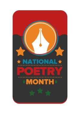 Nisan 'da Ulusal Şiir Ayı. El yazısıyla yazılmış bir poster. Amerika Birleşik Devletleri ve Kanada 'da şiir festivali. Edebi olaylar ve kutlamalar. Tebrik kartı, davet, afiş veya arkaplan