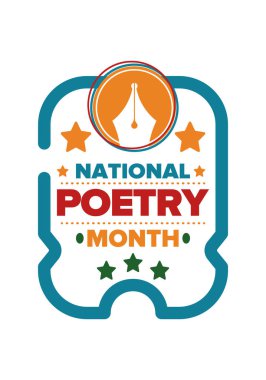 Nisan 'da Ulusal Şiir Ayı. El yazısıyla yazılmış bir poster. Amerika Birleşik Devletleri ve Kanada 'da şiir festivali. Edebi olaylar ve kutlamalar. Tebrik kartı, davet, afiş veya arkaplan