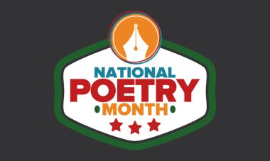 Nisan 'da Ulusal Şiir Ayı. El yazısıyla yazılmış bir poster. Amerika Birleşik Devletleri ve Kanada 'da şiir festivali. Edebi olaylar ve kutlamalar. Tebrik kartı, davet, afiş veya arkaplan