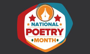 Nisan 'da Ulusal Şiir Ayı. El yazısıyla yazılmış bir poster. Amerika Birleşik Devletleri ve Kanada 'da şiir festivali. Edebi olaylar ve kutlamalar. Tebrik kartı, davet, afiş veya arkaplan