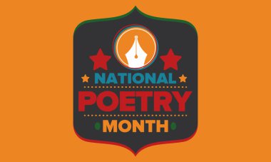 Nisan 'da Ulusal Şiir Ayı. El yazısıyla yazılmış bir poster. Amerika Birleşik Devletleri ve Kanada 'da şiir festivali. Edebi olaylar ve kutlamalar. Tebrik kartı, davet, afiş veya arkaplan