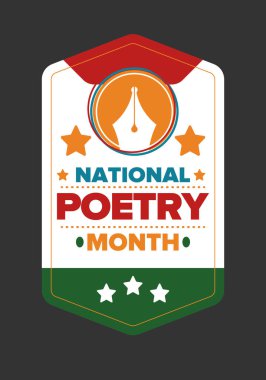 Nisan 'da Ulusal Şiir Ayı. El yazısıyla yazılmış bir poster. Amerika Birleşik Devletleri ve Kanada 'da şiir festivali. Edebi olaylar ve kutlamalar. Tebrik kartı, davet, afiş veya arkaplan