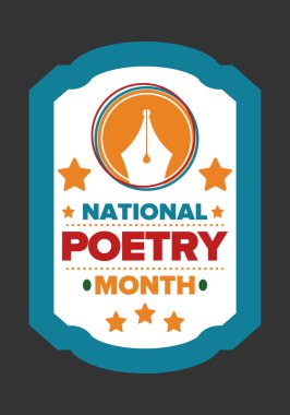 Nisan 'da Ulusal Şiir Ayı. El yazısıyla yazılmış bir poster. Amerika Birleşik Devletleri ve Kanada 'da şiir festivali. Edebi olaylar ve kutlamalar. Tebrik kartı, davet, afiş veya arkaplan