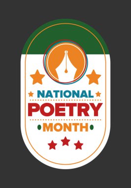 Nisan 'da Ulusal Şiir Ayı. El yazısıyla yazılmış bir poster. Amerika Birleşik Devletleri ve Kanada 'da şiir festivali. Edebi olaylar ve kutlamalar. Tebrik kartı, davet, afiş veya arkaplan
