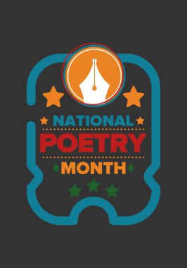 Nisan 'da Ulusal Şiir Ayı. El yazısıyla yazılmış bir poster. Amerika Birleşik Devletleri ve Kanada 'da şiir festivali. Edebi olaylar ve kutlamalar. Tebrik kartı, davet, afiş veya arkaplan