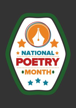 Nisan 'da Ulusal Şiir Ayı. El yazısıyla yazılmış bir poster. Amerika Birleşik Devletleri ve Kanada 'da şiir festivali. Edebi olaylar ve kutlamalar. Tebrik kartı, davet, afiş veya arkaplan