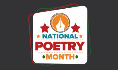 Nisan 'da Ulusal Şiir Ayı. El yazısıyla yazılmış bir poster. Amerika Birleşik Devletleri ve Kanada 'da şiir festivali. Edebi olaylar ve kutlamalar. Tebrik kartı, davet, afiş veya arkaplan