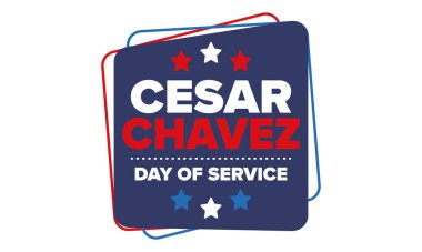 Cesar Chavez Day. Day of service and learning. The official national american holiday, celebrated annually in Uniter States. Vector poster, banner and illustration clipart