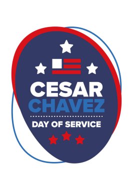 Cesar Chavez Day. Day of service and learning. The official national american holiday, celebrated annually in Uniter States. Vector poster, banner and illustration clipart