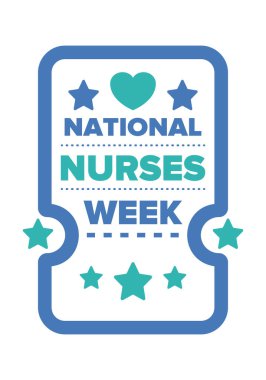 Ulusal Hemşireler Haftası. Teşekkürler hemşireler. Tıbbi ve sağlık hizmetleri konsepti. Virüslere ve hastalıklara karşı savaşanlar. Doktorların şerefine. Amerika 'da yıllık kutlama. Vektör illüstrasyon posteri