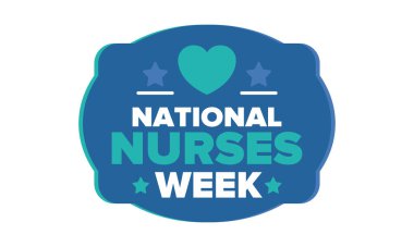 Ulusal Hemşireler Haftası. Teşekkürler hemşireler. Tıbbi ve sağlık hizmetleri konsepti. Virüslere ve hastalıklara karşı savaşanlar. Doktorların şerefine. Amerika 'da yıllık kutlama. Vektör illüstrasyon posteri