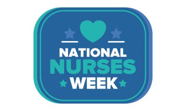 Ulusal Hemşireler Haftası. Teşekkürler hemşireler. Tıbbi ve sağlık hizmetleri konsepti. Virüslere ve hastalıklara karşı savaşanlar. Doktorların şerefine. Amerika 'da yıllık kutlama. Vektör illüstrasyon posteri