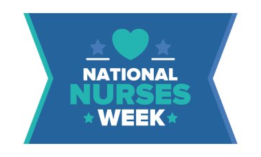 Ulusal Hemşireler Haftası. Teşekkürler hemşireler. Tıbbi ve sağlık hizmetleri konsepti. Virüslere ve hastalıklara karşı savaşanlar. Doktorların şerefine. Amerika 'da yıllık kutlama. Vektör illüstrasyon posteri