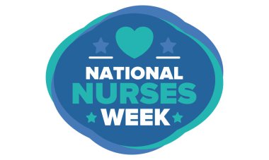 Ulusal Hemşireler Haftası. Teşekkürler hemşireler. Tıbbi ve sağlık hizmetleri konsepti. Virüslere ve hastalıklara karşı savaşanlar. Doktorların şerefine. Amerika 'da yıllık kutlama. Vektör illüstrasyon posteri