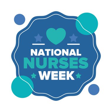 Ulusal Hemşireler Haftası. Teşekkürler hemşireler. Tıbbi ve sağlık hizmetleri konsepti. Virüslere ve hastalıklara karşı savaşanlar. Doktorların şerefine. Amerika 'da yıllık kutlama. Vektör illüstrasyon posteri