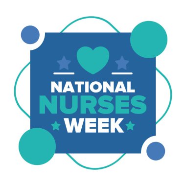 Ulusal Hemşireler Haftası. Teşekkürler hemşireler. Tıbbi ve sağlık hizmetleri konsepti. Virüslere ve hastalıklara karşı savaşanlar. Doktorların şerefine. Amerika 'da yıllık kutlama. Vektör illüstrasyon posteri