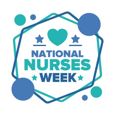 Ulusal Hemşireler Haftası. Teşekkürler hemşireler. Tıbbi ve sağlık hizmetleri konsepti. Virüslere ve hastalıklara karşı savaşanlar. Doktorların şerefine. Amerika 'da yıllık kutlama. Vektör illüstrasyon posteri