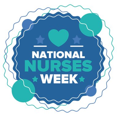 Ulusal Hemşireler Haftası. Teşekkürler hemşireler. Tıbbi ve sağlık hizmetleri konsepti. Virüslere ve hastalıklara karşı savaşanlar. Doktorların şerefine. Amerika 'da yıllık kutlama. Vektör illüstrasyon posteri