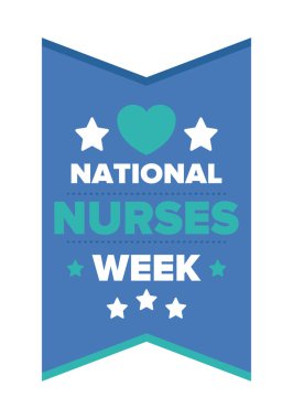 Ulusal Hemşireler Haftası. Teşekkürler hemşireler. Tıbbi ve sağlık hizmetleri konsepti. Virüslere ve hastalıklara karşı savaşanlar. Doktorların şerefine. Amerika 'da yıllık kutlama. Vektör illüstrasyon posteri