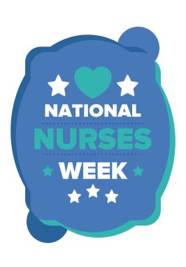 Ulusal Hemşireler Haftası. Teşekkürler hemşireler. Tıbbi ve sağlık hizmetleri konsepti. Virüslere ve hastalıklara karşı savaşanlar. Doktorların şerefine. Amerika 'da yıllık kutlama. Vektör illüstrasyon posteri