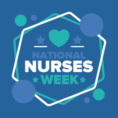 Ulusal Hemşireler Haftası. Teşekkürler hemşireler. Tıbbi ve sağlık hizmetleri konsepti. Virüslere ve hastalıklara karşı savaşanlar. Doktorların şerefine. Amerika 'da yıllık kutlama. Vektör illüstrasyon posteri